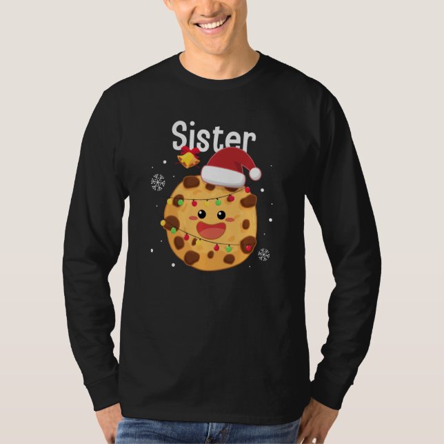 Cookie Sister Santa Family Pajama Matching T Shirt (Framsida)