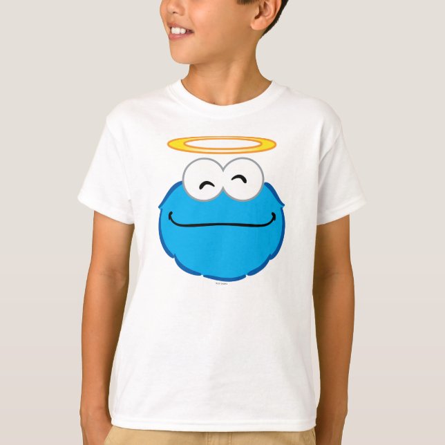 Cookie Smiling Ansikte med Halo Tee Shirt (Framsida)
