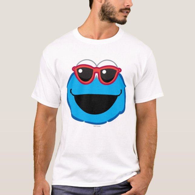 Cookie Smiling Ansikte med solglasögon T-shirt (Framsida)