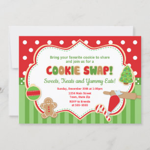 Cookie Swap-julfest - Helgdag Inbjudningar