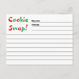 "Cookie Swap!" Receptkort Vykort