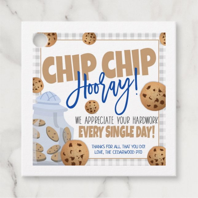 Cookie Tack Gift-Märkre Gåvor Etiketter (Framsida)