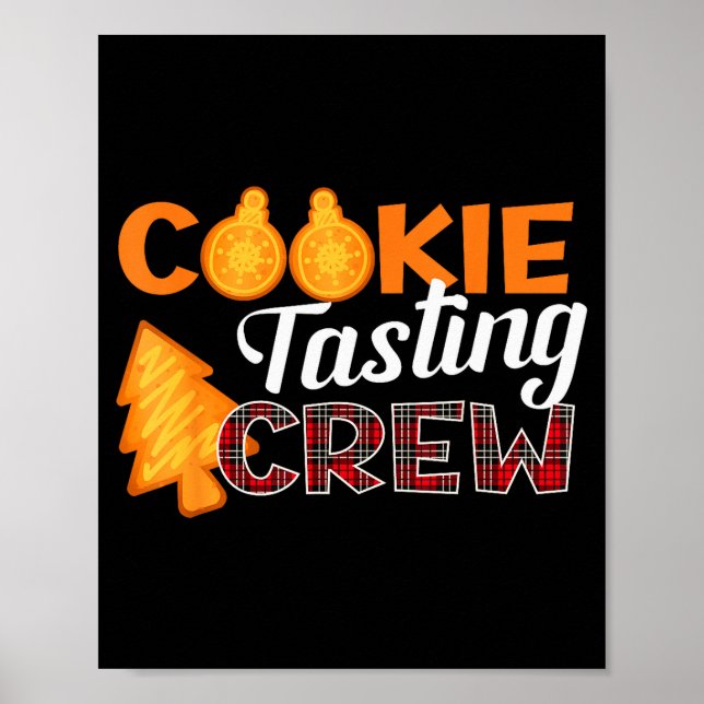 Cookie Tasting Crew - Funny Plaid Christmas  Poster (Framsidan)