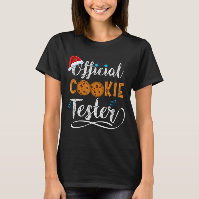 Cookie Tester Christmas Baking Team  T Shirt (Framsida)