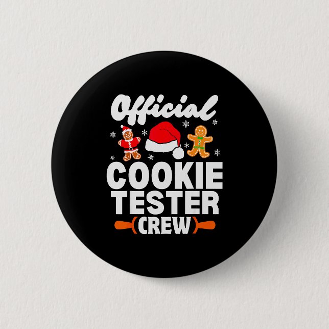 Cookie Tester Crew Christmas Baking Xmas Pajamas  Knapp (Framsida)
