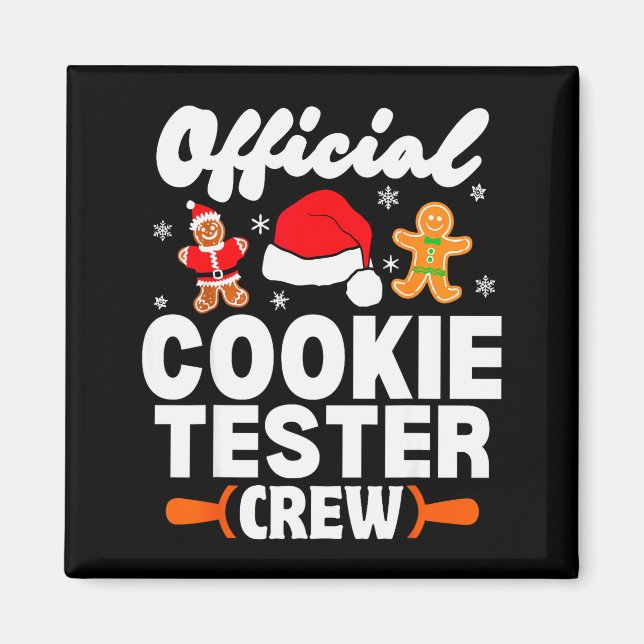 Cookie Tester Crew Christmas Baking Xmas Pajamas  Magnet (Framsidan)