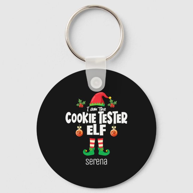 Cookie Tester Elf Family Matching Christmas Name  Nyckelring (Framsida)
