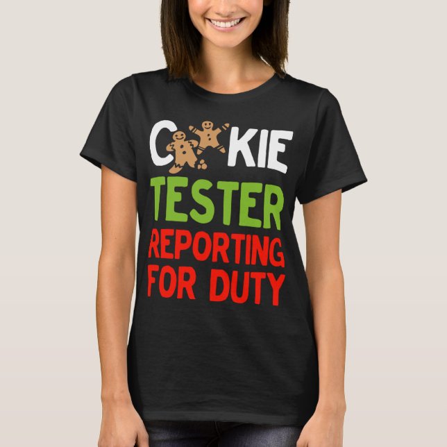 Cookie Tester Reporting for Duty Cute Jute Gi T Shirt (Framsida)