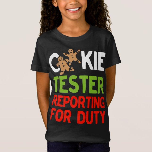 Cookie Tester Reporting for Duty Cute Jute Gi T Shirt (Framsida)