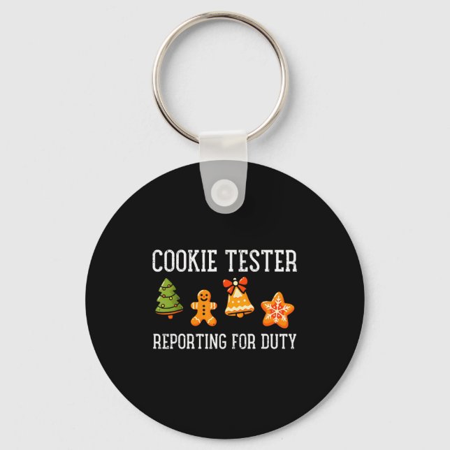 Cookie Tester Rerting Duty Funny Christmas Xmas Ki Nyckelring (Framsida)