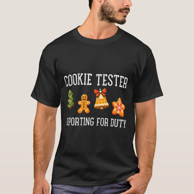 Cookie Tester Rerting Duty Funny Christmas Xmas Ki T Shirt (Framsida)