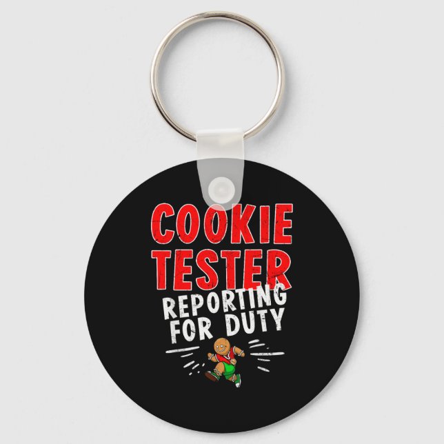 Cookie Tester Rerting Duty Funny Husband Christmas Nyckelring (Framsida)