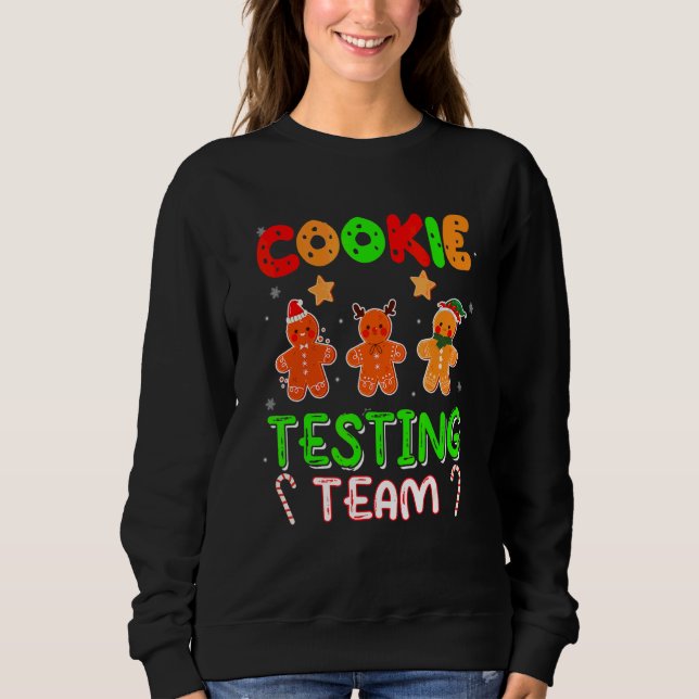 Cookie Testing Team Jul Tre Tomte Pepparkakor T Shirt (Framsida)