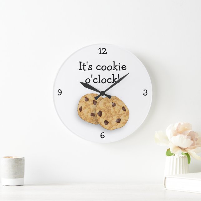 Cookie-tid - Lustigt Food o'Clock choc chip-behand Stor Klocka (Hem)