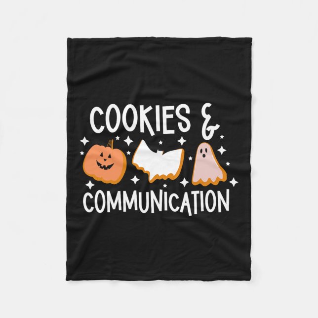 Cookies&amp; Communication Funny Halloween Design  Fleecefilt (Framsidan)