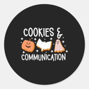 Cookies& Communication Funny Halloween Design Runt Klistermärke