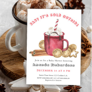 Cookies and Cocoa Baby IT'S KALL OUTSIDE Inbjudningar