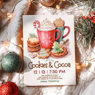 Cookies and Cocoa Christmas Inbjudningar