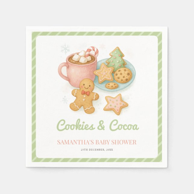 Cookies and Cocoa Winter Baby Shower  Pappersservett (Framsidan)