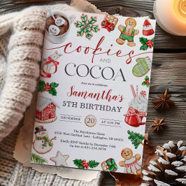 Cookies and Cocoa Winter Birthday Invitation Inbjudningar
