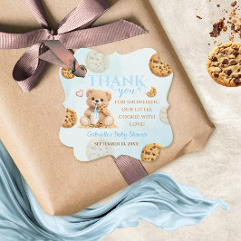 Cookies and Milk Baby Shower -  Teddy Baby Shower Gåvor Etiketter