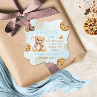 Cookies and Milk Baby Shower - Teddy Baby Shower Gåvor Etiketter