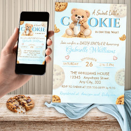 Cookies and Milk Baby Shower - Teddy Bear Baby Sho Inbjudningar