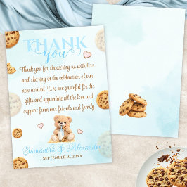 Cookies and Milk Baby Shower - Teddy Bear Baby Sho Tack Kort