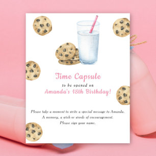 Cookies and mjölk Time Capsule 1:a födelsedag Poster
