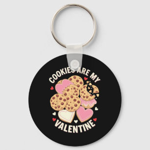 Cookies är min Valentine söta chokladkaka hjärta Nyckelring