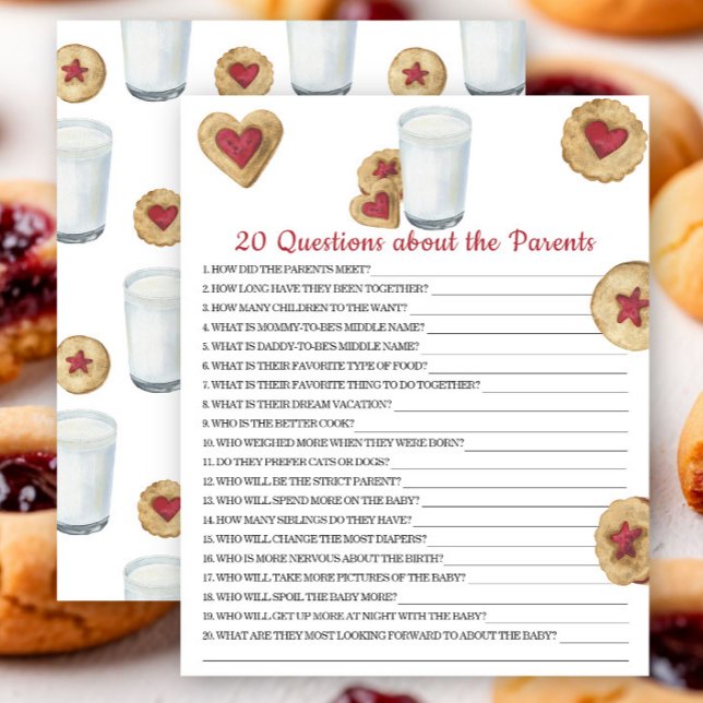 Cookies baby shower - 20 Questions about Parents (Skapare uppladdad)
