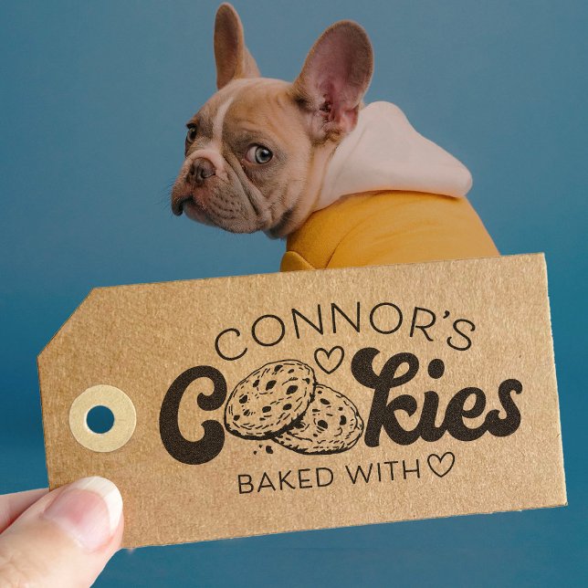 Cookies Backed With Love Heart Custom Name Stämpel (Skapare uppladdad)