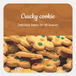 Cookies Bageri Foto Professionell Företag  Fyrkantigt Klistermärke