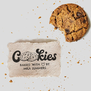 Cookies Bakade med Kärlek efter eget namn Stämpel