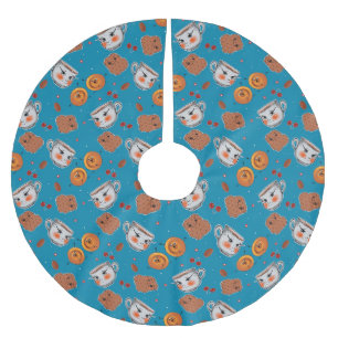 Cookies, buntar: blå bakgrund mönster julgransmatta borstad polyester