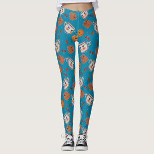 Cookies, buntar: blå bakgrund mönster leggings
