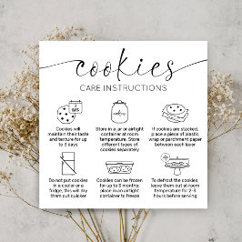 Cookies Care Card Elegant Script Minimal Thank You Fyrkantigt Visitkort