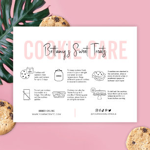 Cookies Care Guide Rosa Aesthetic Bakery Tack Kort