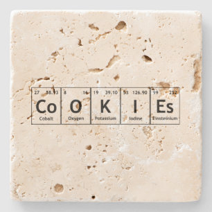 CoOKIEs Chemistry Periodic Bord Ord Inslag Underlägg Sten