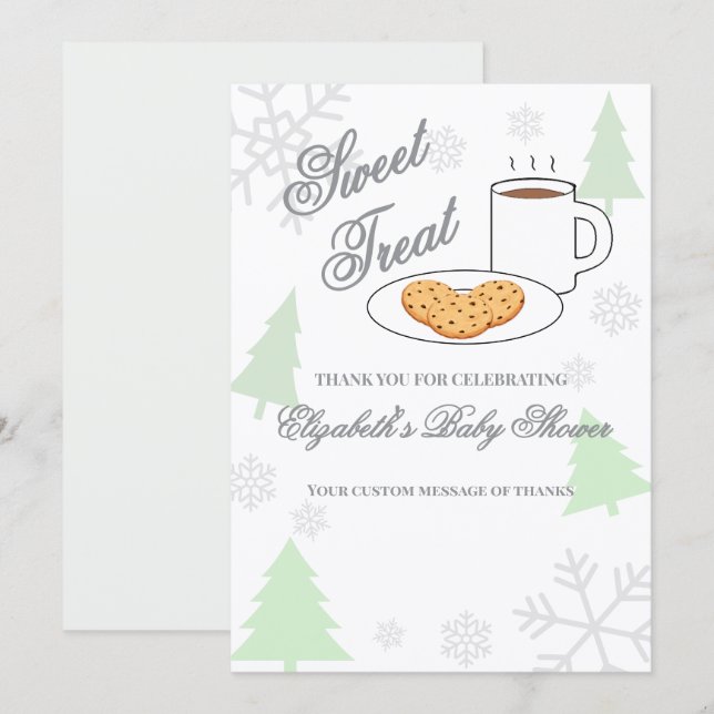 Cookies & Cocoa Baby Shower Tack Kort (Fram/baksida)