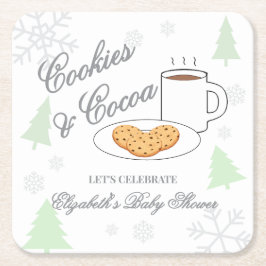 Cookies & Cocoa Baby Shower Underlägg Papper Kvadrat