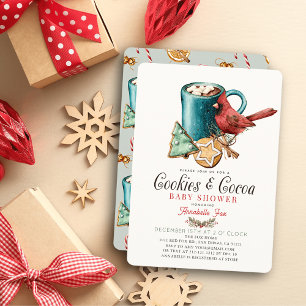 Cookies & Cocoa Bird Helgdag Boy Shower Inbjudningar