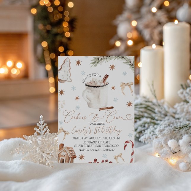 Cookies & Cocoa Birthday Invite Inbjudningar (Skapare uppladdad)