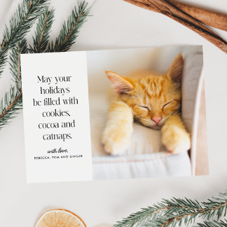 Cookies Cocoa Catnaps Pet Julkort