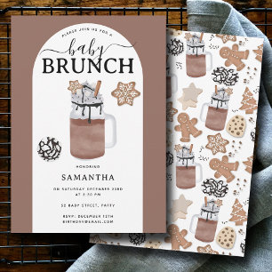 Cookies & Cocoa Varm Choklad Baby Shower Brunch Inbjudningar