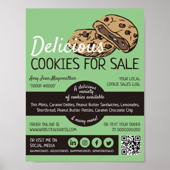 Cookies-design, säljfinansiering för cookies poster (Framsidan)