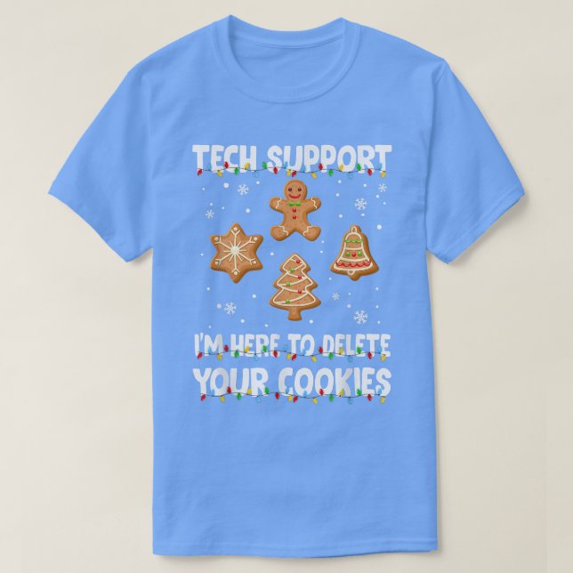 Cookies Eater Computer Tech Support Joke Christmas T Shirt (Design framsida)