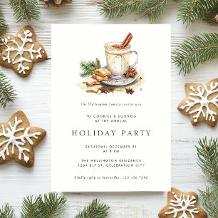 Cookies Eggnog Cocoa Modern Julfest Inbjudningar