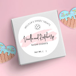 Cookies-etikett Feminine Bakery-smak-rund-etikett Runt Klistermärke