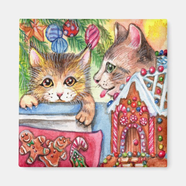 Cookies för katt och gingerbröd magnet (Framsidan)